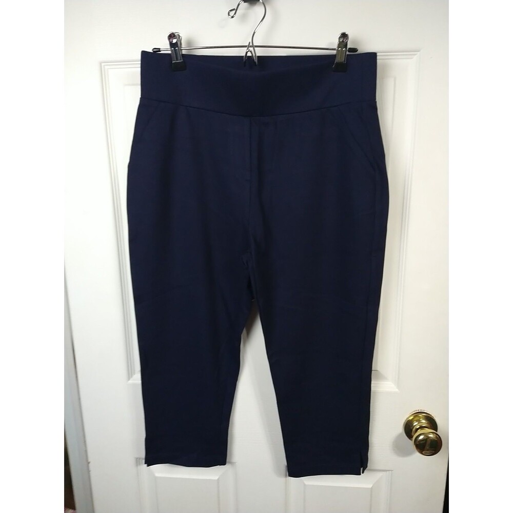 Tapata Woman M Blue High Rise Capri Cropped Pants Casual Office Business Casual